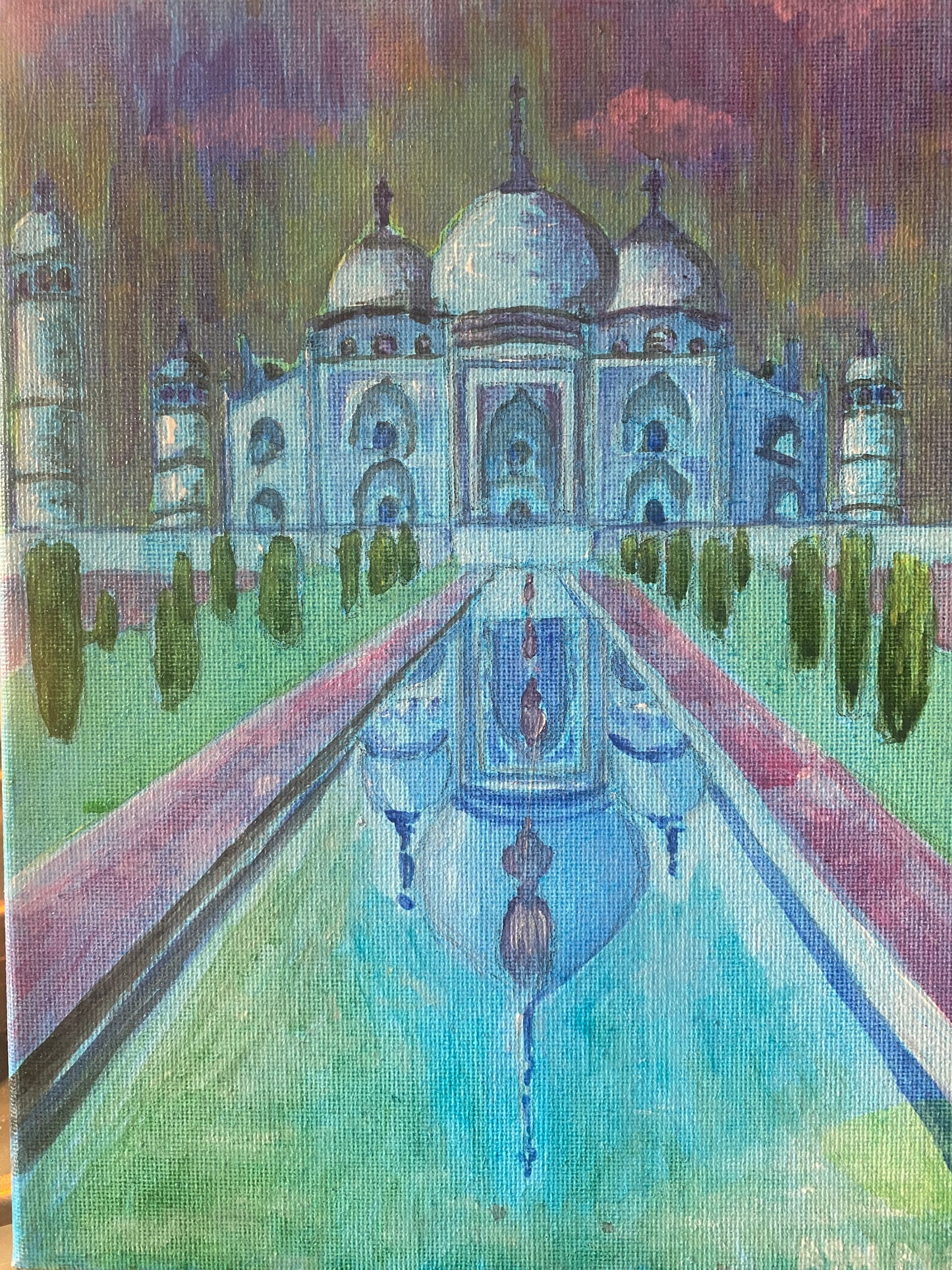 "Dreaming of Taj Mahal" - 8" x 10" acrylic on wrapped canvas
