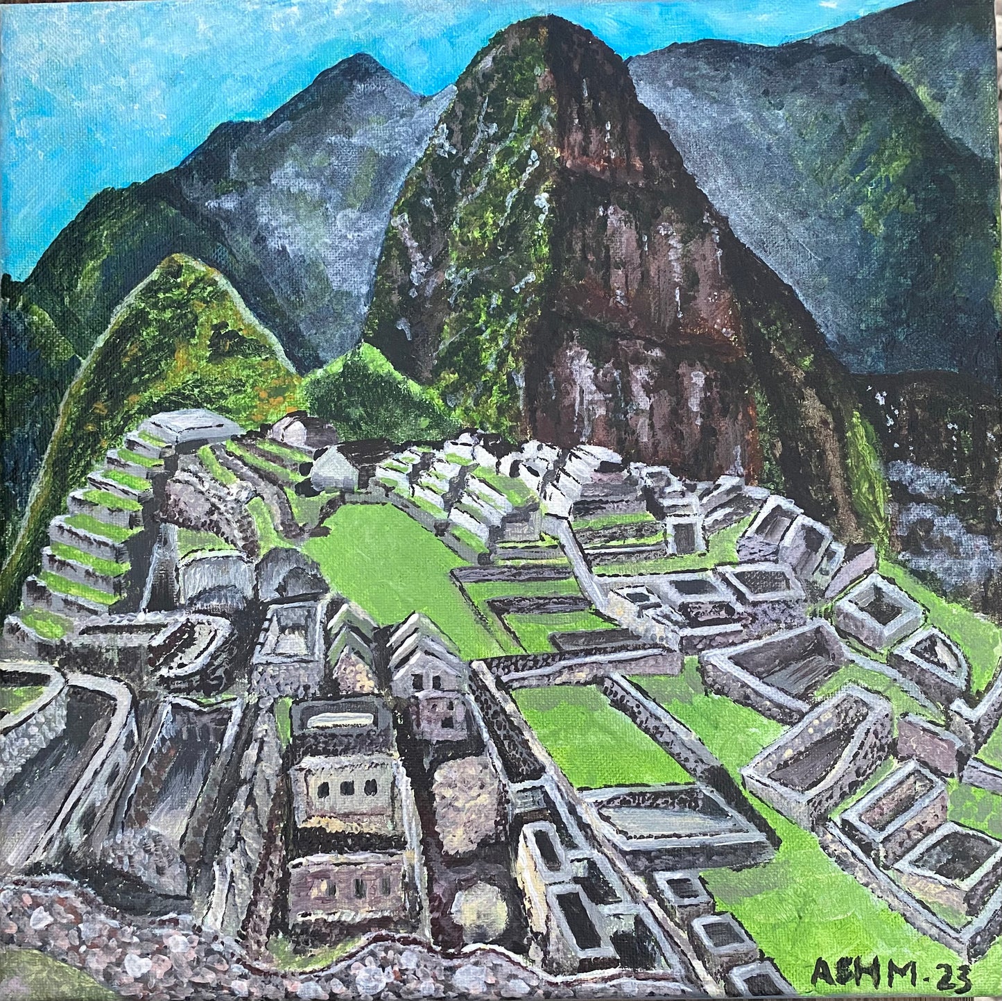 "Machu Picchu" - 12" x 12" acrylic on wrapped canvas