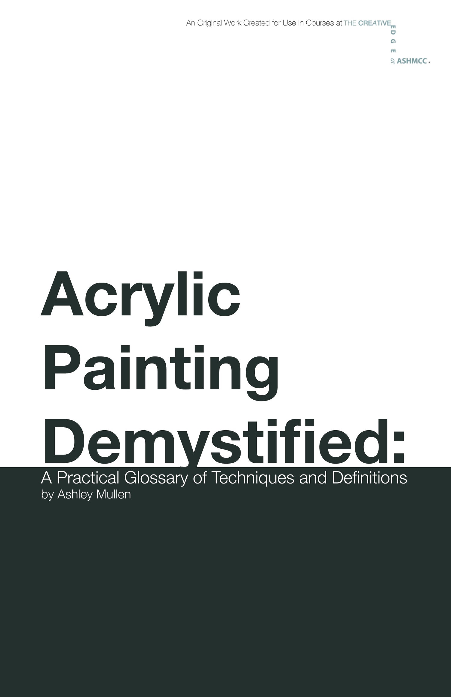 Ashmcc Crafts Acrylic Painting Demystified: A practical glossary of techniques and definitions by ashley Mullen book cover amazon