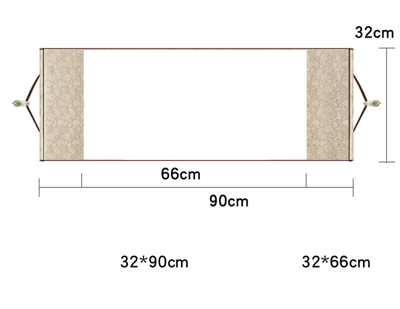 Blank Rice Paper Mounted On Hanging Scroll