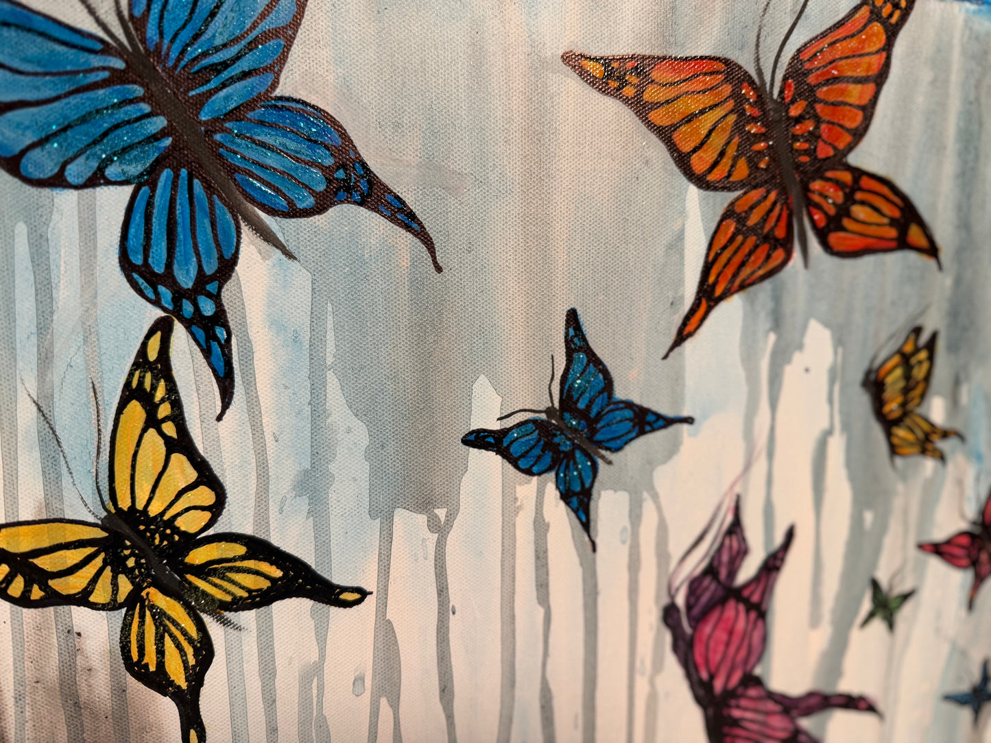 "Beauty and Butterflies" 20" x 30" Original Acrylic Painting