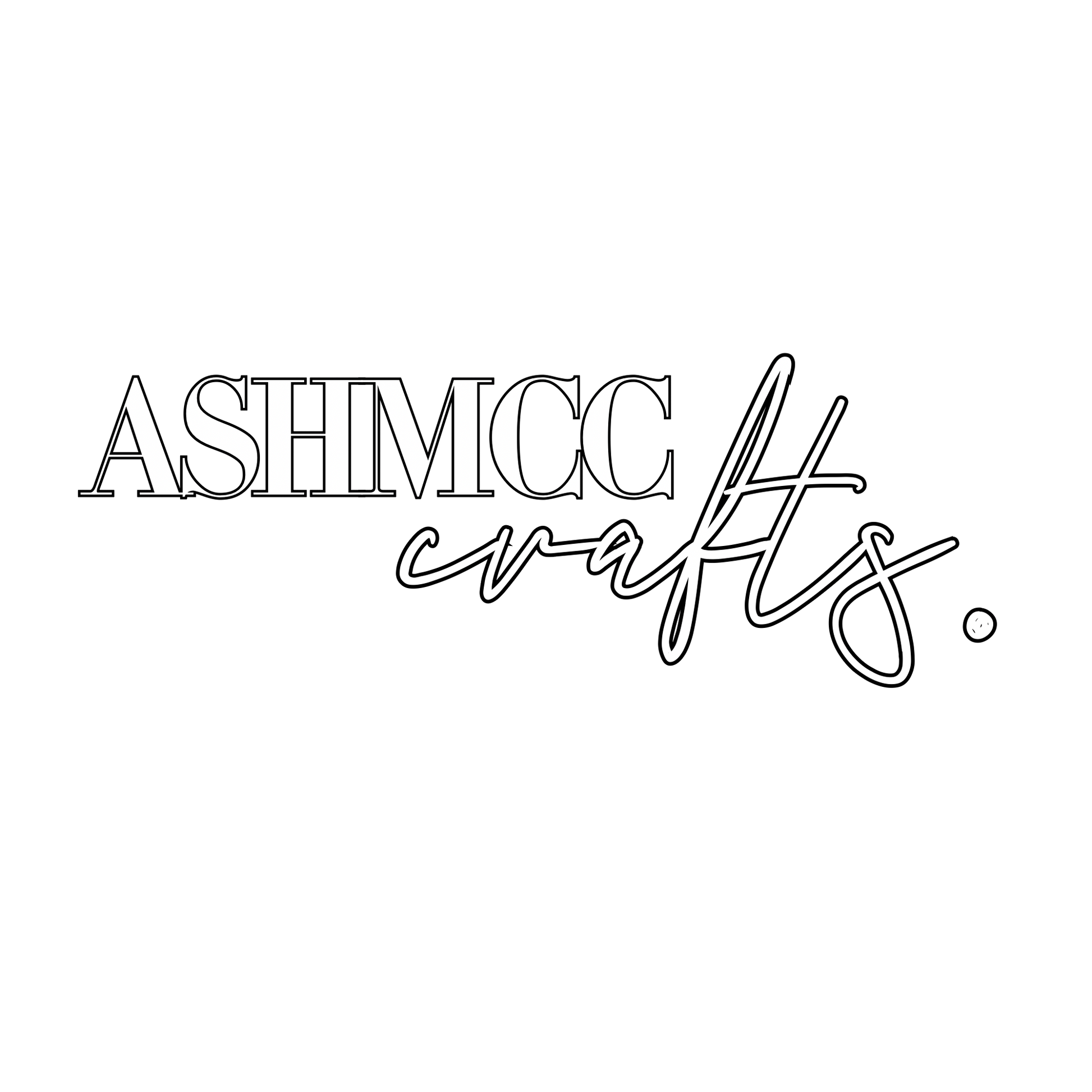 Logo with 'ASHMCC crafts' text on a white background