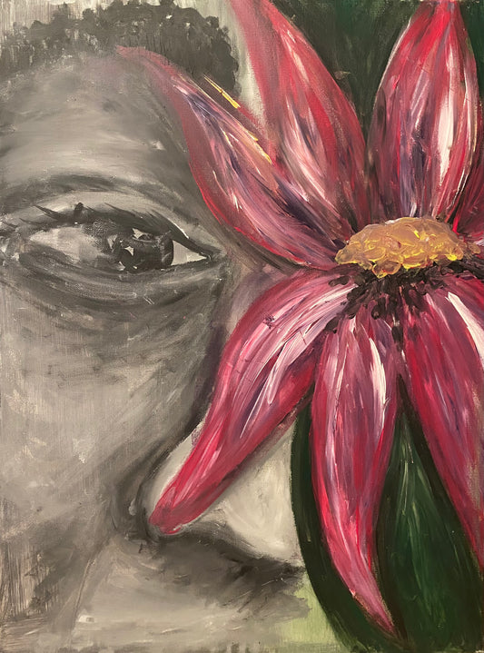 "Like A Flower" Original 18" x 24" Painting. Acrylic on canvas.