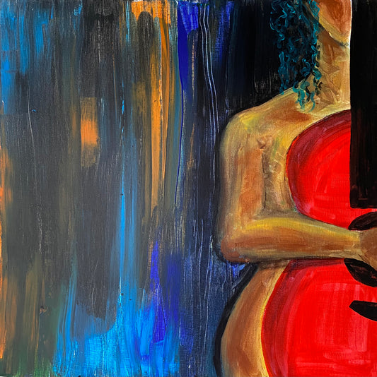 "Lady Behind the Music" Original 24" x 24" Painting. Acrylic on canvas.