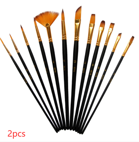 Watercolor + Acrylic Brushes | 12pc Set